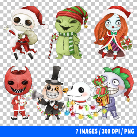 The Nightmare Before Christmas Clipart PNG Bundle