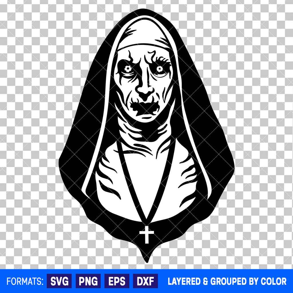 The Nun Horror Halloween SVG Cut File for Cricut and Silhouette