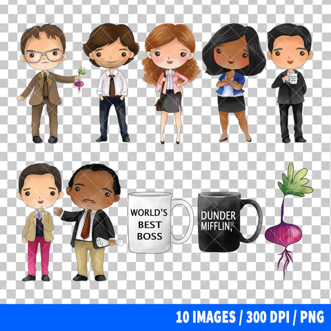The Office Clipart PNG Bundle