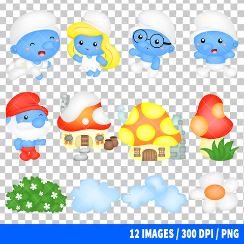 The Smurfs Clipart PNG Bundle