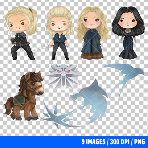The Witcher Clipart PNG Bundle #2