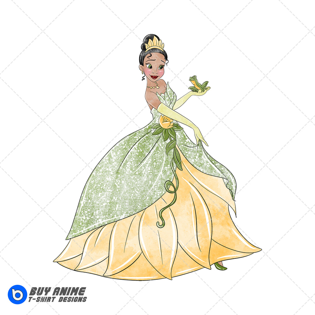 Tiara The Princess and the Frog Watercolor Clipart PNG Hand Drawn Illustration