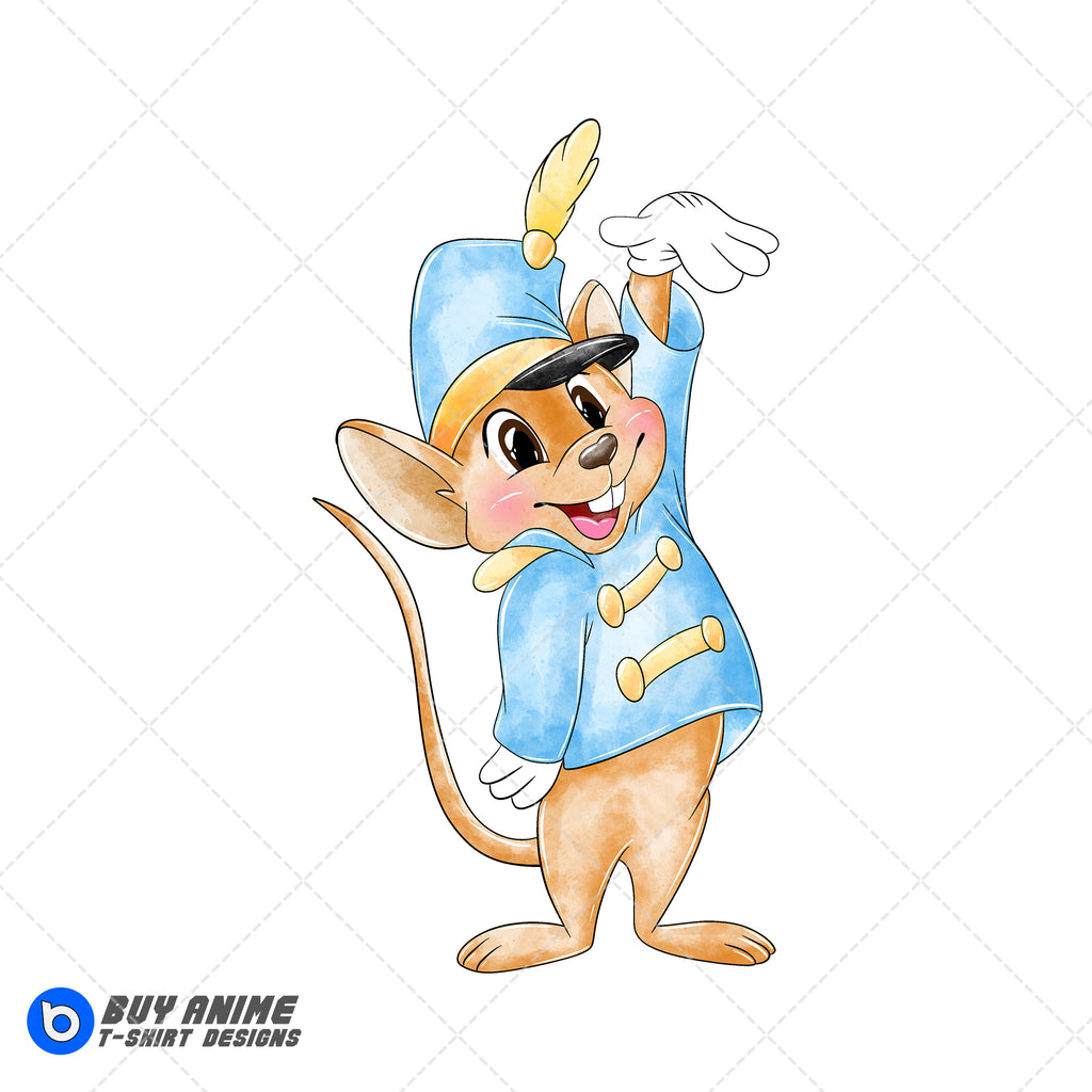 Timothy Q Mouse Dumbo Watercolor Clipart PNG Hand Drawn Illustration