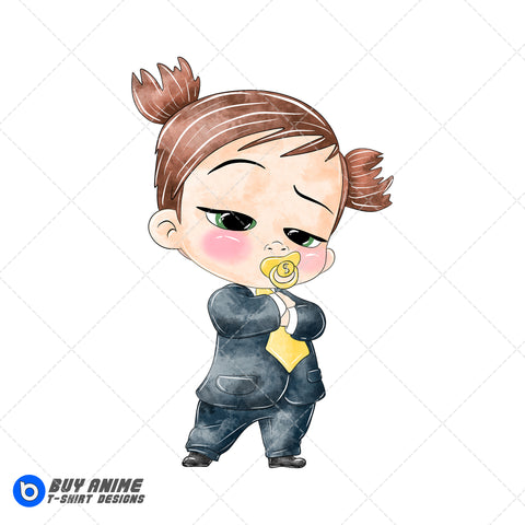 Tina Boss Baby Watercolor Clipart PNG Hand Drawn Illustration