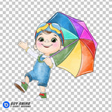 Tomtom Cocomelon Watercolor Clipart PNG Hand Drawn Illustration