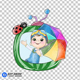 Tomtom Cocomelon Watercolor Clipart PNG Hand Drawn Illustration #2