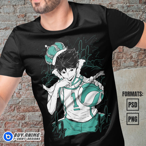 Toru Oikawa Haikyuu Anime Vector T-shirt Design Template