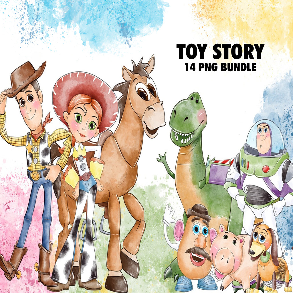 Toy Story Watercolor Clipart PNG Bundle #4