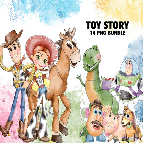 Toy Story Watercolor Clipart PNG Bundle #4