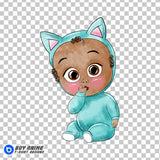 Triplets Fred Boss Baby Watercolor Clipart PNG Hand Drawn Illustration