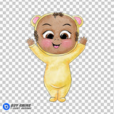 Triplets Rick Boss Baby Watercolor Clipart PNG Hand Drawn Illustration