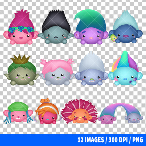Trolls Clipart PNG Bundle #2
