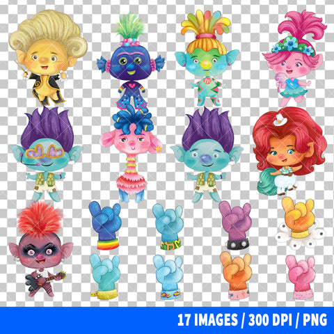Trolls Clipart PNG Bundle #4