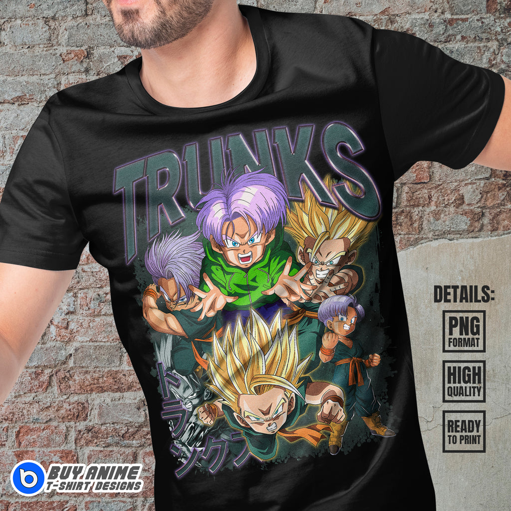 Trunks Kid Dragon Ball Anime Bootleg T-shirt Design