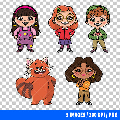 Turning Red Clipart PNG Bundle