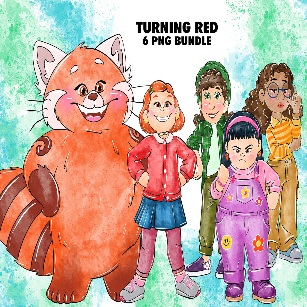 Turning Red Watercolor Clipart PNG Bundle #3