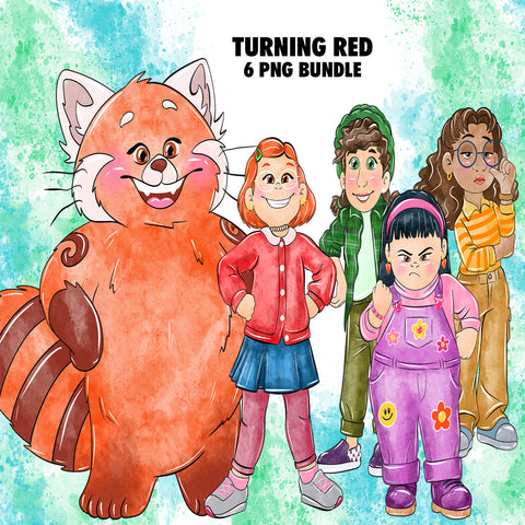 Turning Red Watercolor Clipart PNG Bundle #3