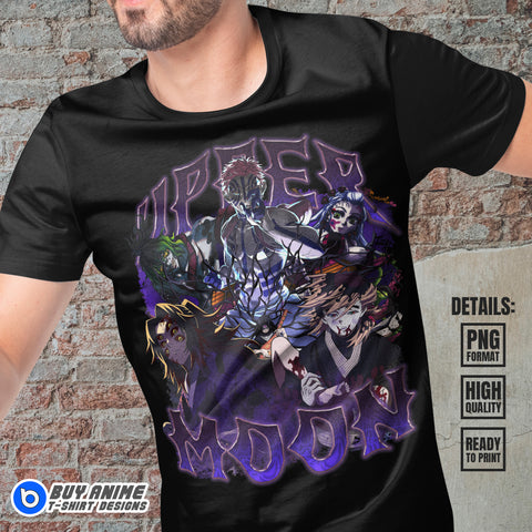 Upper Moon Demon Slayer Anime Bootleg T-shirt Design