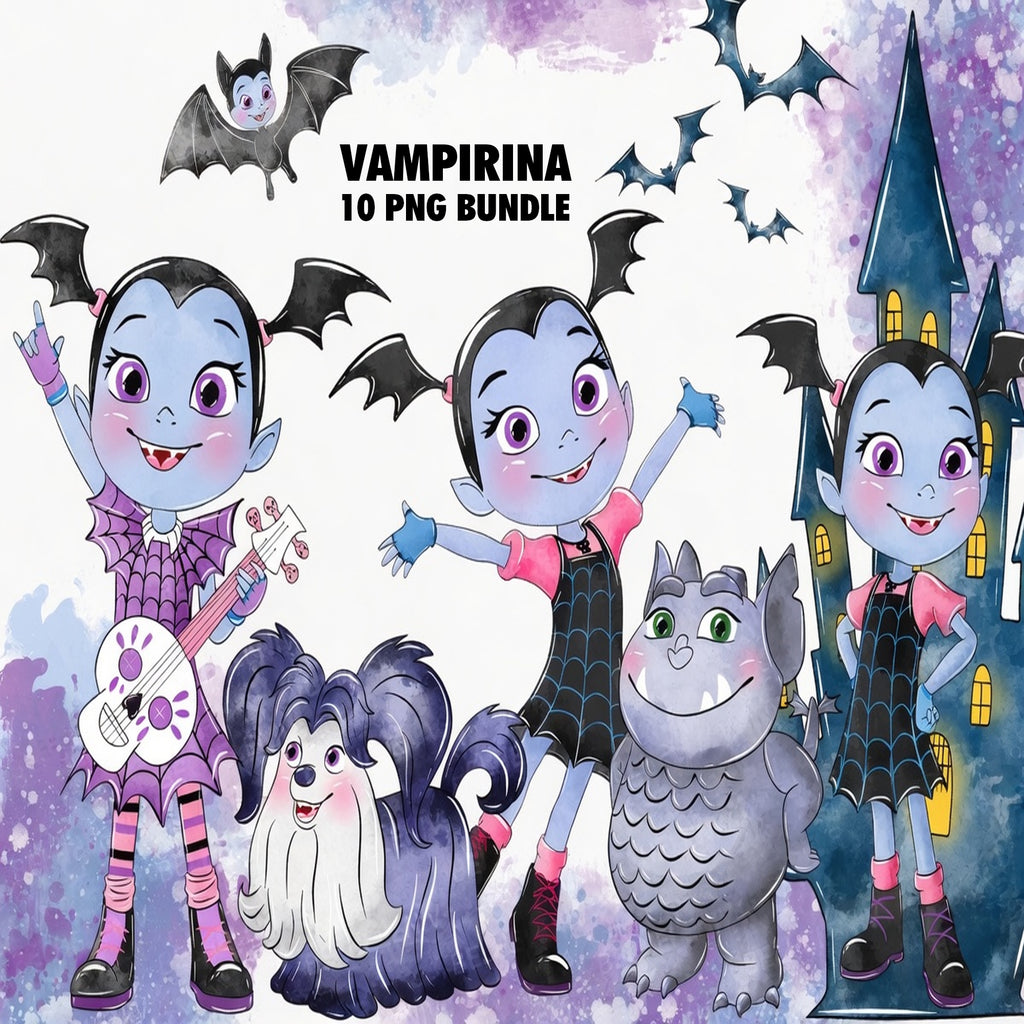 Vampirina Watercolor Clipart PNG Bundle #2