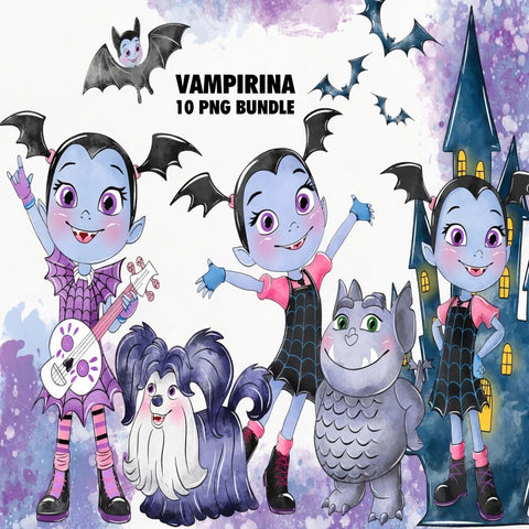 Vampirina Watercolor Clipart PNG Bundle #2