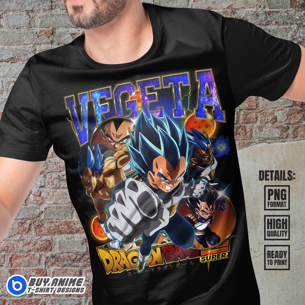 Vegeta Dragon Ball Anime Bootleg T-shirt Design