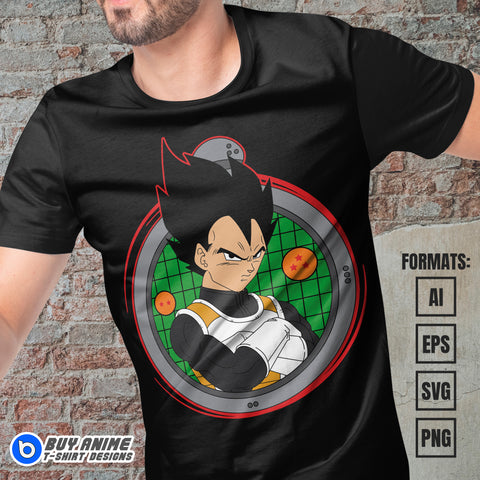 Vegeta Dragon Ball Vector T-shirt Design Template