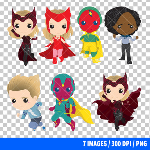 WandaVision Clipart PNG Bundle
