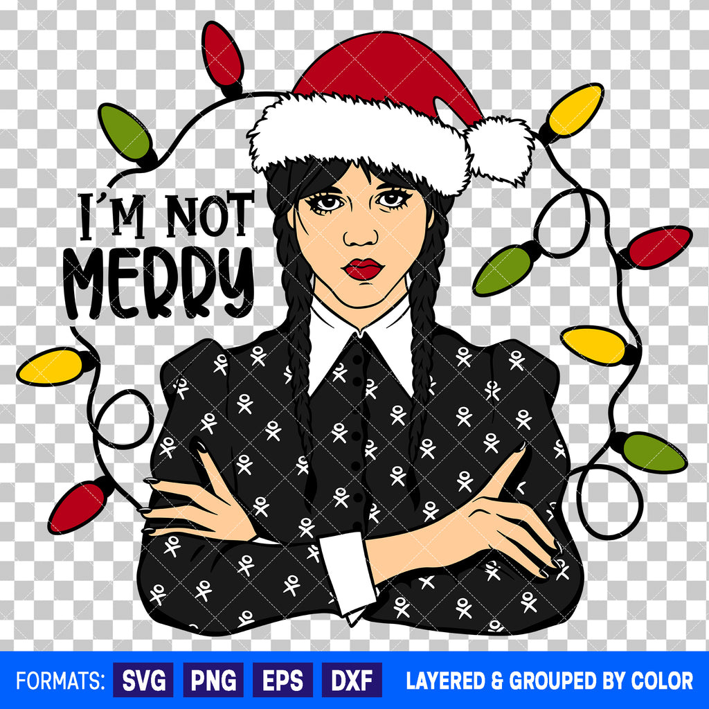 Wednesday Addams Christmas SVG Cut File for Cricut and Silhouette