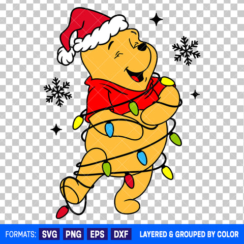 Winnie The Pooh Christmas SVG Cut File for Cricut and Silhouette #2