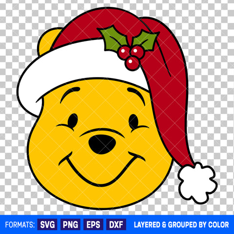 Winnie The Pooh Christmas SVG Cut File for Cricut and Silhouette