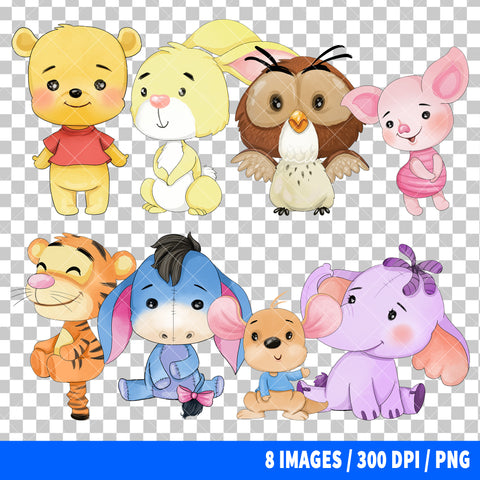 Winnie The Pooh Clipart PNG Bundle #3