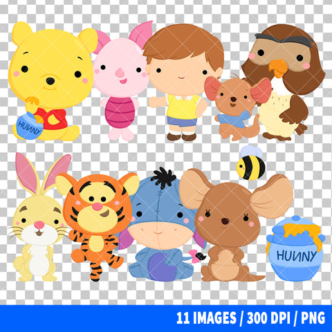 Winnie The Pooh Clipart PNG Bundle