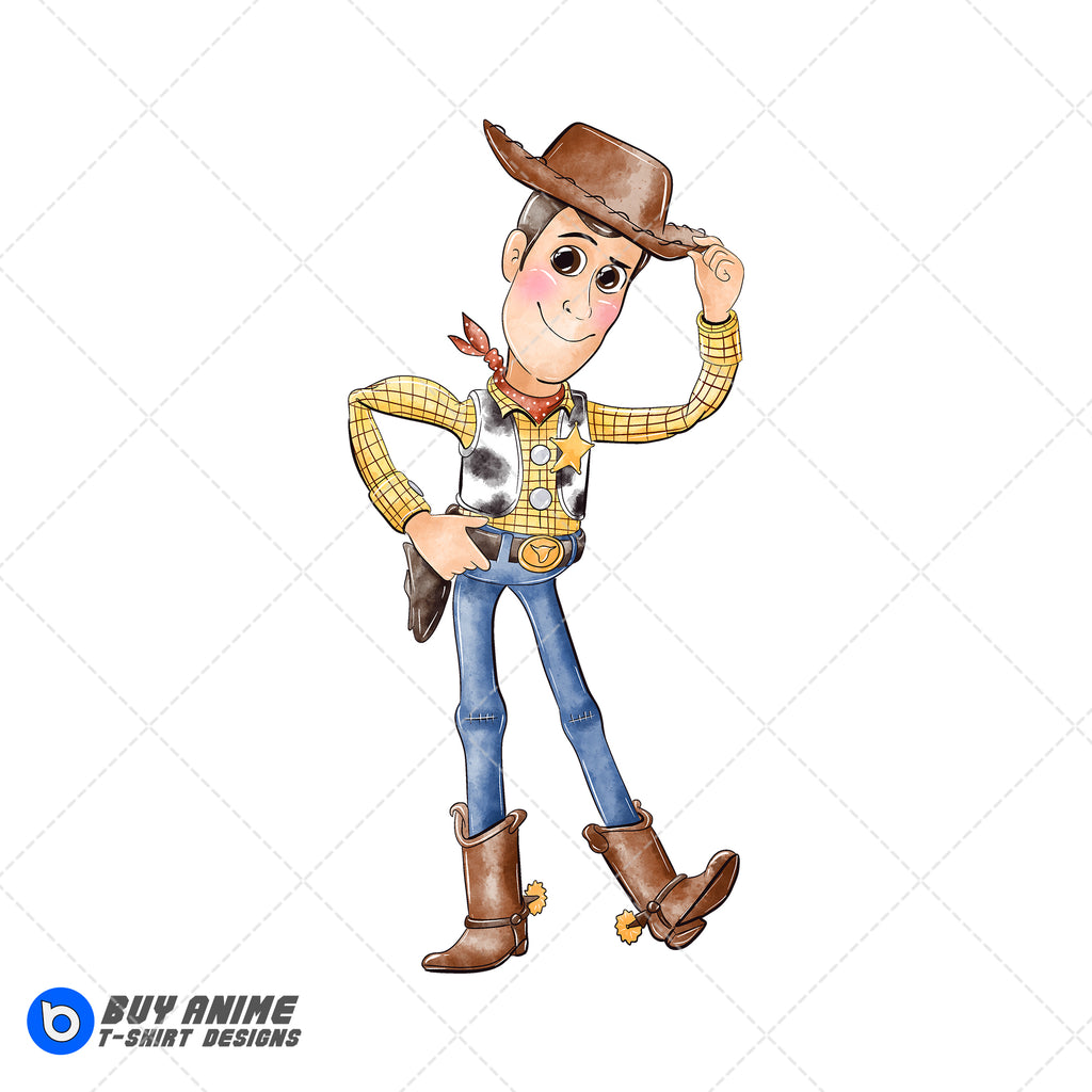 Woody Toy Story Watercolor Clipart PNG Hand Drawn Illustration