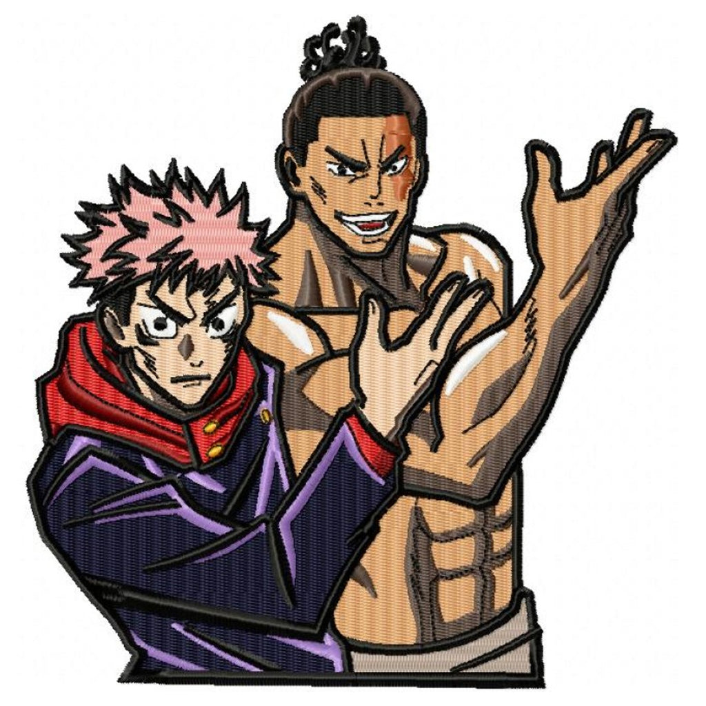 Yuji x Todo Jujutsu Kaisen Anime Embroidery Design Template
