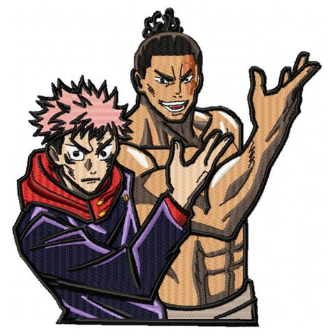 Yuji x Todo Jujutsu Kaisen Anime Embroidery Design Template