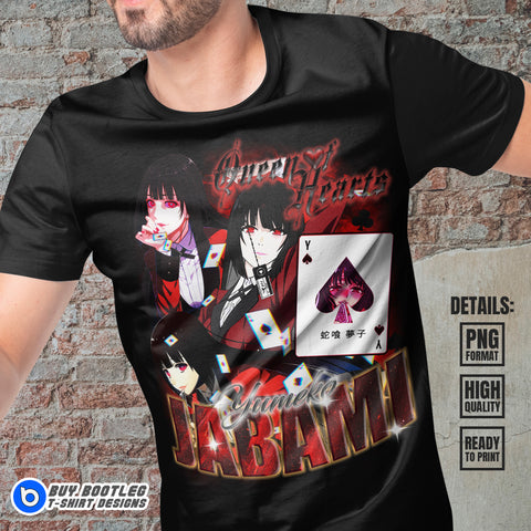 Yumeko Jabami Kakegurui Compulsive Gambler Anime Bootleg T-shirt Design