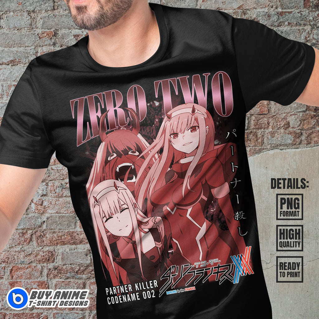 Zero Two Darling In The Franxx Anime Bootleg T-shirt Design