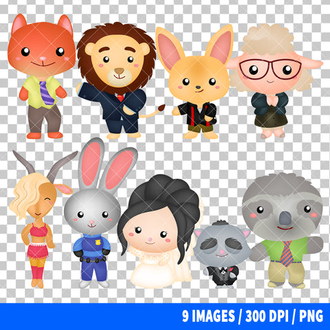 Zootopia Clipart PNG Bundle